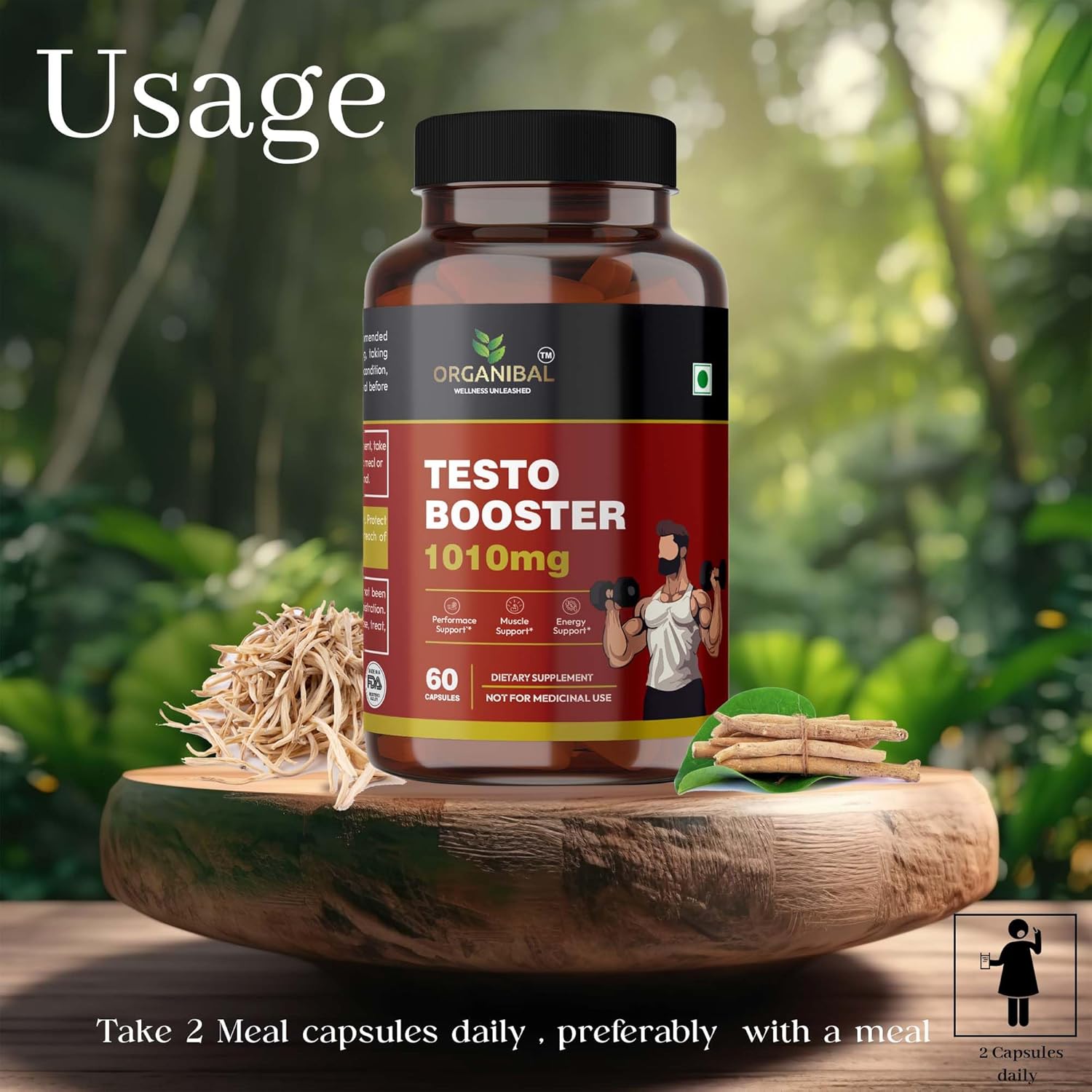 Natural Testosterone Booster Support Supplement 60 Capsules