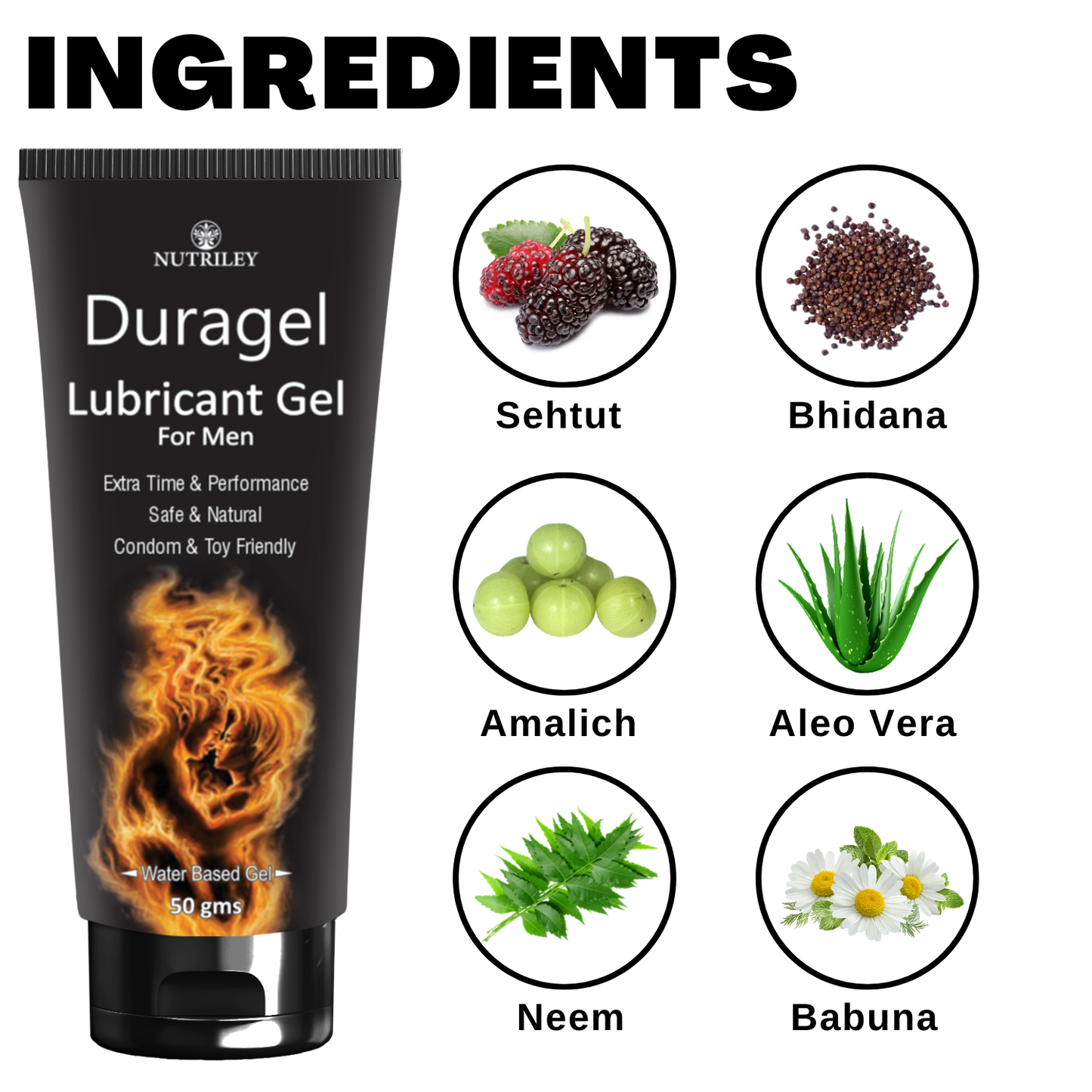 Nutriley Duragel - Lubricant Gel for Men (50gm)