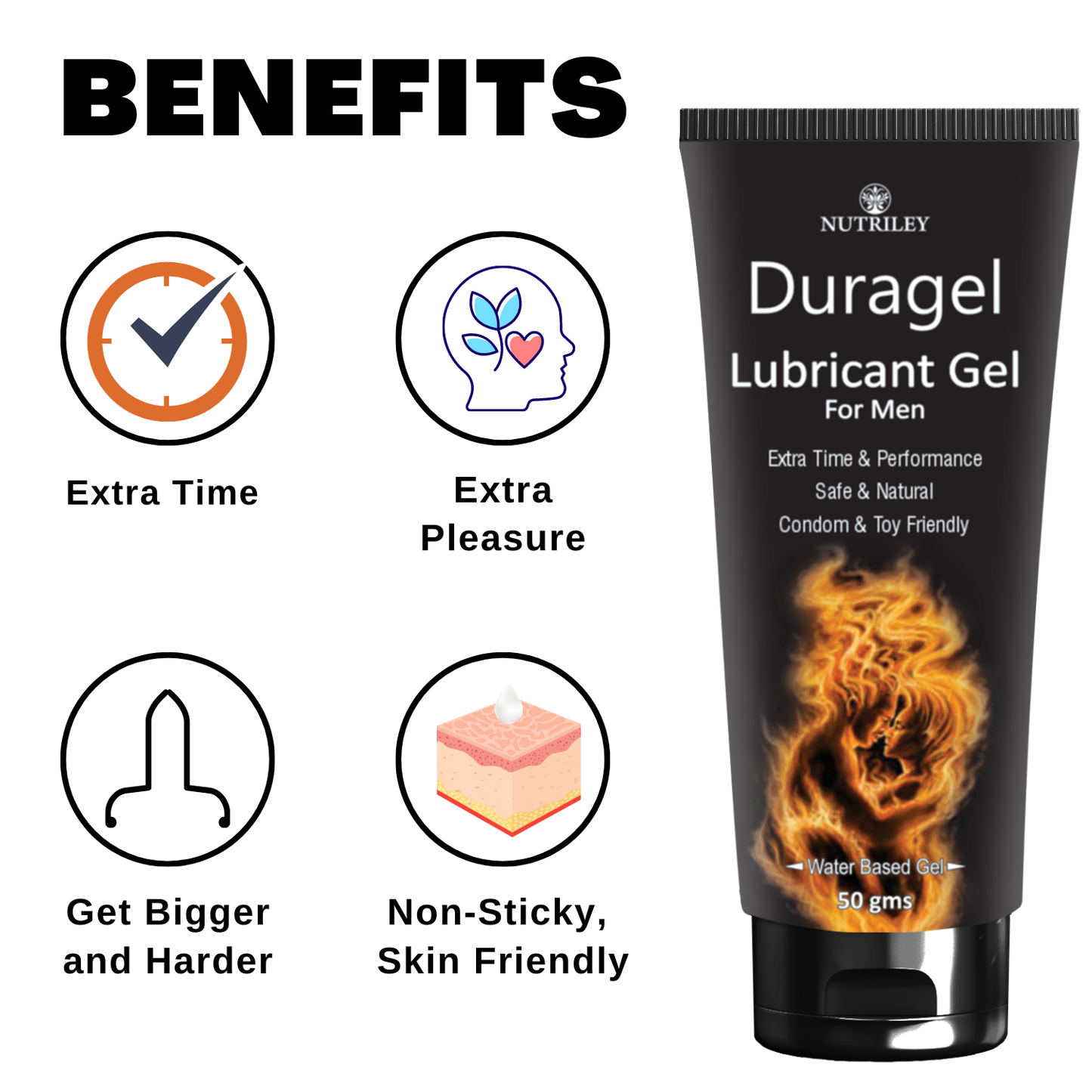 Nutriley Duragel - Lubricant Gel for Men (50gm)