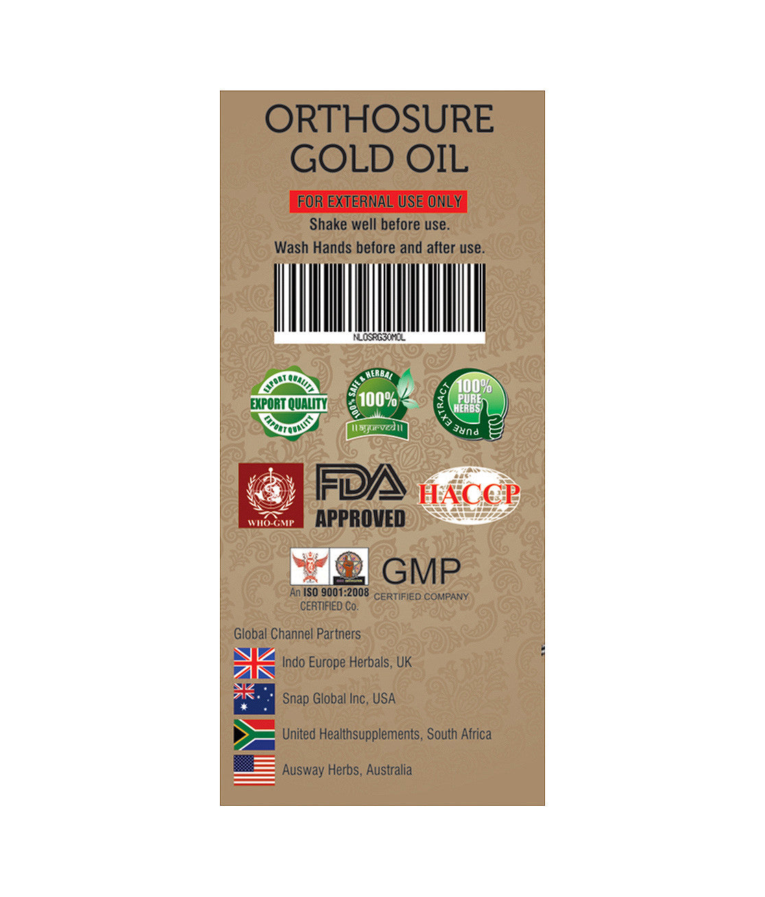 CRD Ayurveda Orthosure Gold Oil - Joint Pain / Arthritis Oil (30ML) - Pack of 5